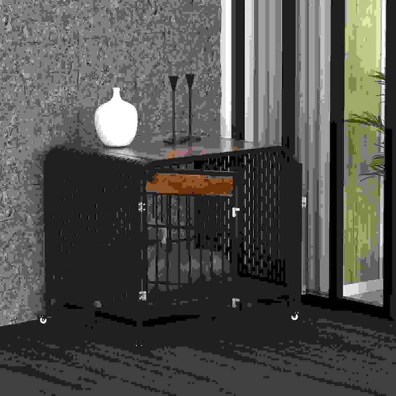 Heavy Duty Dog Crate Furniture Wooden Table 42inch Brown.