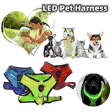 LED Luminous Dog Harness Led USB Charging Dog Chest Strap Vest Pet Safety Reflective Harness Pet Vest For Puppy Large Dog Pet Products.