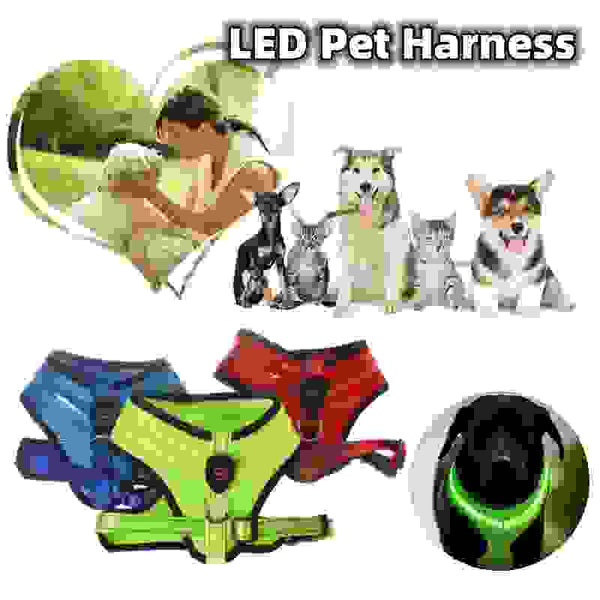 LED Luminous Dog Harness Led USB Charging Dog Chest Strap Vest Pet Safety Reflective Harness Pet Vest For Puppy Large Dog Pet Products.