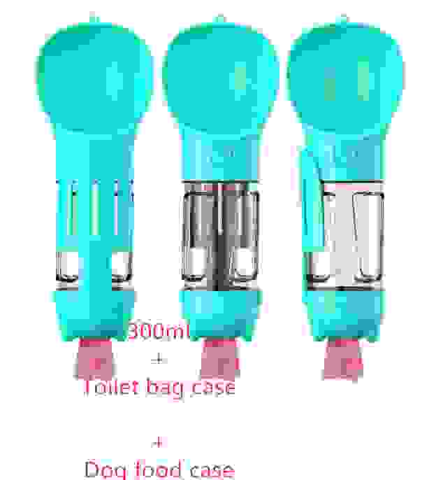 Pet Water Bottle Feeder Bowl Garbage Bag Storage Portable Pet Outdoor Travel 3 In 1 Dog Water Bottle.