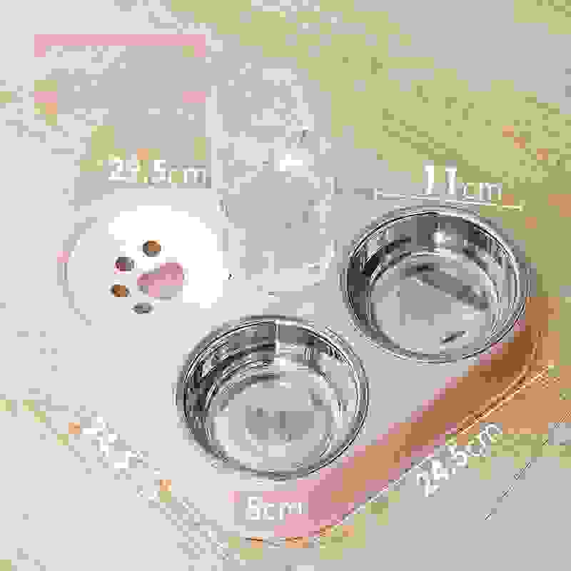 Dog Bowl Double Bowl Automatic Drinking Dog Food Bowl Rice Bowl.