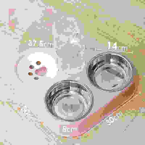 Dog Bowl Double Bowl Automatic Drinking Dog Food Bowl Rice Bowl.