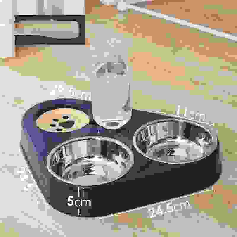 Dog Bowl Double Bowl Automatic Drinking Dog Food Bowl Rice Bowl.