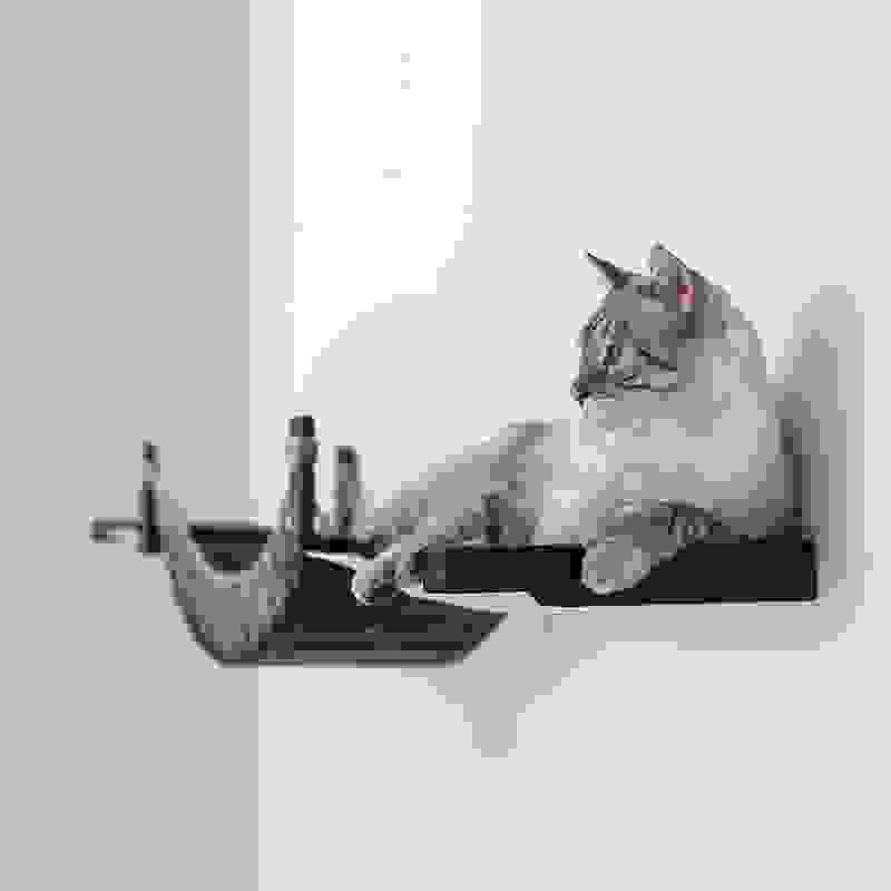 Cat Suspension Bridge Rope Ladder Hemp Rope Soft Ladder Wooden Bridge Solid Wood Cat Wall Climbing Frame Pet Furniture Cat Bridge Wall Hanging Type Plus Accessories.