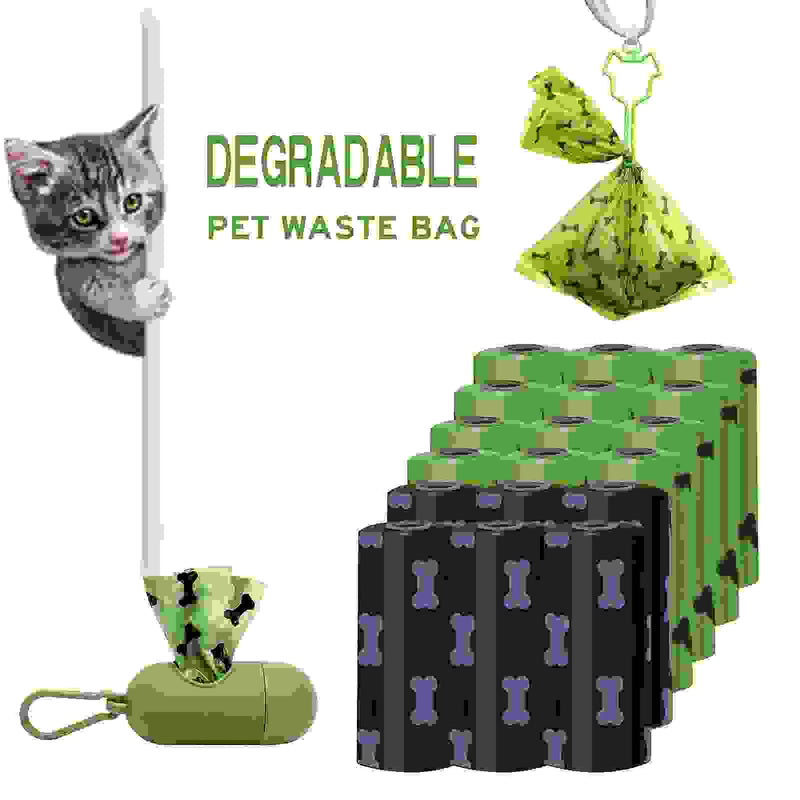 Environmentally Friendly Biodegradable Pet Litter Bags Dog Waste Bags With Dog Poop Bag Dispenser Dog Poop Bags Thickened Poop Bags Leak-Proof Dog Waste Bags For Pet Supplies.