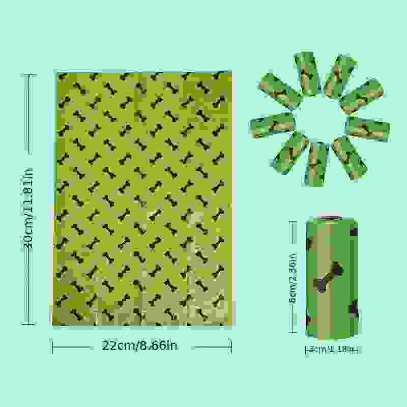 Environmentally Friendly Biodegradable Pet Litter Bags Dog Waste Bags With Dog Poop Bag Dispenser Dog Poop Bags Thickened Poop Bags Leak-Proof Dog Waste Bags For Pet Supplies.