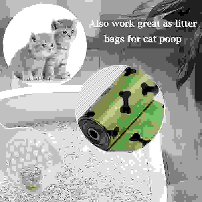 Environmentally Friendly Biodegradable Pet Litter Bags Dog Waste Bags With Dog Poop Bag Dispenser Dog Poop Bags Thickened Poop Bags Leak-Proof Dog Waste Bags For Pet Supplies.