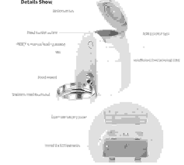2L Automatic WiFi Smart App Feeder Food Dispenser for Small Dog Cat Pet.