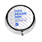 Round Mini Portable Eco-friendly Metal Pill Box.