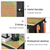 Feeding Station With 1 Locker, Pet Feeding Station With 2 Overhead Dog Bowls, Side Hooks, Anti-Tipping Kit, Concealed Pet Feeding Station For Feeding And Drinking, Black.