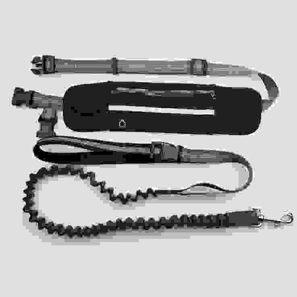 Hands-Free Dog Running Leash with Waist Pocket Adjustable Belt Shock Absorbing Bungee.