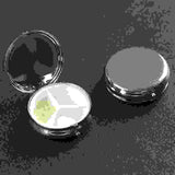 Round Mini Portable Eco-friendly Metal Pill Box.