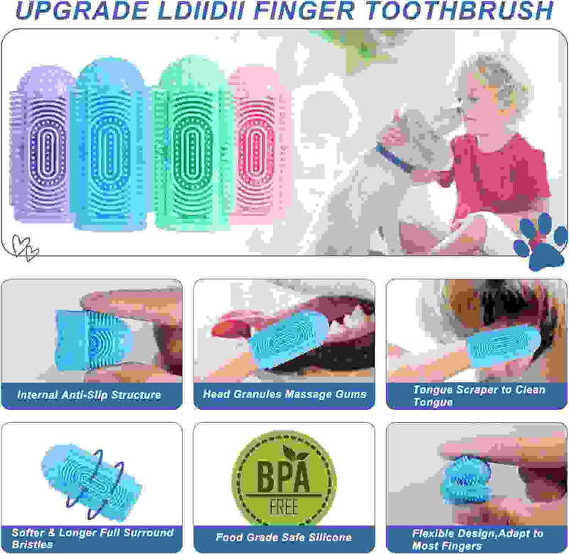 Dog Toothbrush Dog Tooth Brushing Kit  Dog Finger Toothbrush For Dog Teeth Cleaning Dog Dental Care Cat Toothbrush Dog Tooth Brush Puppy Toothbrush Pet Toothbrush.