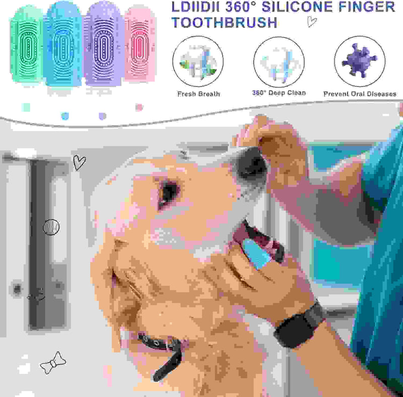 Dog Toothbrush Dog Tooth Brushing Kit  Dog Finger Toothbrush For Dog Teeth Cleaning Dog Dental Care Cat Toothbrush Dog Tooth Brush Puppy Toothbrush Pet Toothbrush.