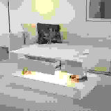 6.93IN High LED Coffee Table,Modern Coffee Table For Living Room,Living Room Tables,Large Living Room Furniture,LED Lights.