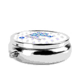 Round Mini Portable Eco-friendly Metal Pill Box.