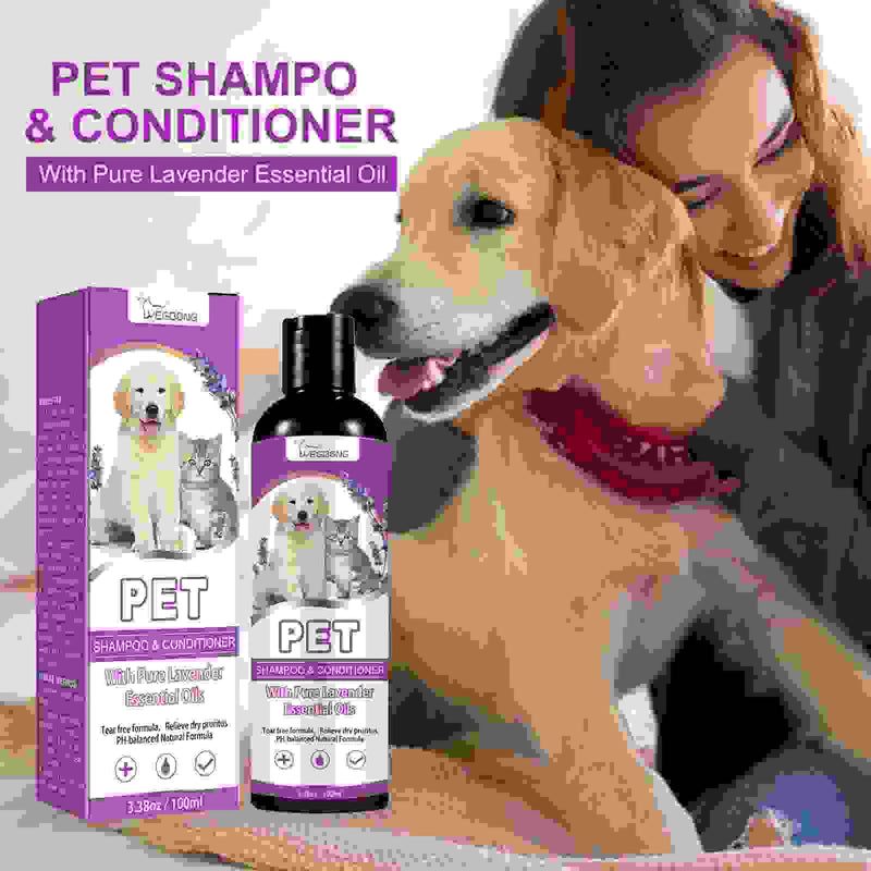 Pet Shampoo Pet Bath Relieve Skin Itching Hair Soft Non-knotted Shampoo.
