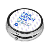 Round Mini Portable Eco-friendly Metal Pill Box.