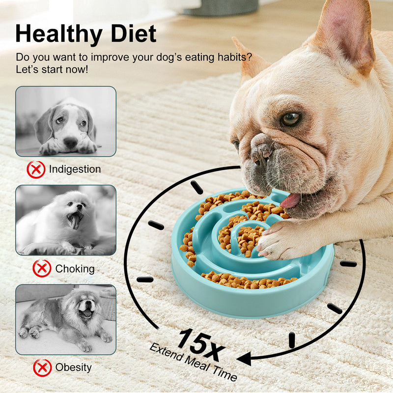 Slow Feeder Dog Bowls Silicone Dog Puzzle Feeder Bowl For Healthy Eating Puppy Slow Feeder Bowl Anti-Choking Dog Slow Feeder Bowls.
