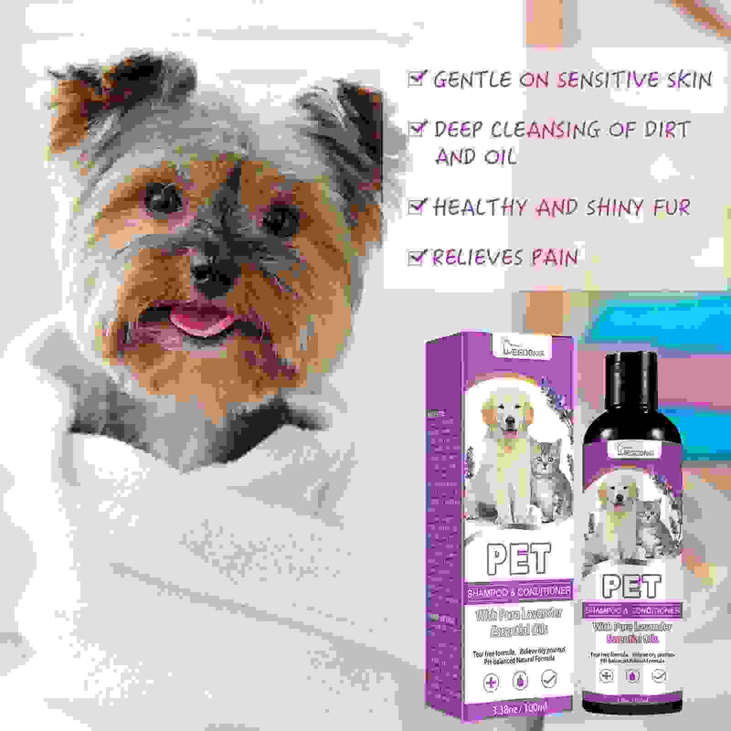 Pet Shampoo Pet Bath Relieve Skin Itching Hair Soft Non-knotted Shampoo.